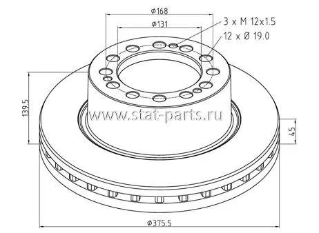 066.253-00A ТОРМОЗНОЙ ДИСК SAF SKRB9019W 377ММ 4.079.0007.03