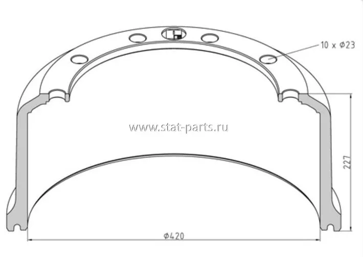 066.439-00A ТОРМОЗНОЙ БАРАБАН SAF 420X180  1.064.0260.02
