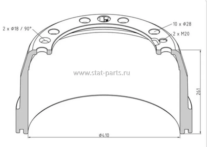 146.131-00A ТОРМОЗНОЙ БАРАБАН VOLVO ПЕРЕДНЕЙ ОСИ 410X175  21451966