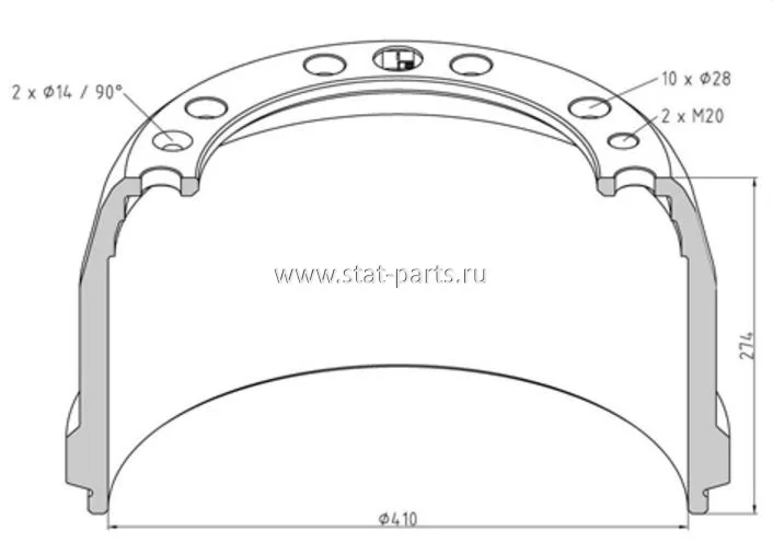 146.088-00A ТОРМОЗНОЙ БАРАБАН VOLVO ПЕРЕДНЕЙ ОСИ 410X200  1599010