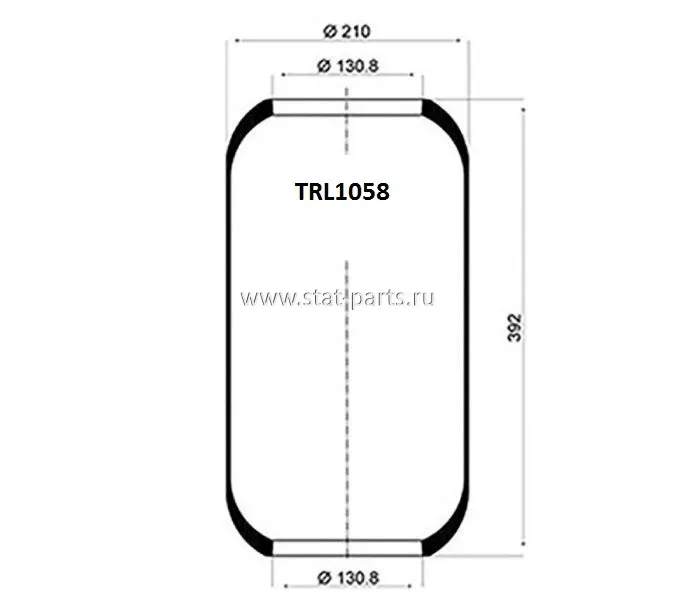 TRL1058 ПНЕВМОРЕССОРА БАЛЛОН MAN,MERCEDES,SCANIA 644N