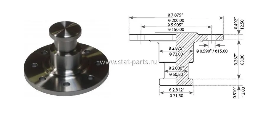 KP2100 ШКВОРЕНЬ СЦЕПНОГО УСТРОЙСТВА 2"
