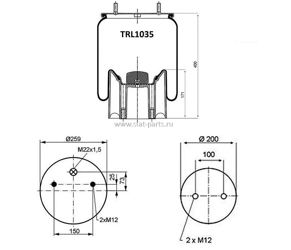 TRL1035 ПНЕВМОРЕССОРА В СБОРЕ С ПЛАСТИКОВЫМ СТАКАНОМ ROR,MRECEDES 4157NP14