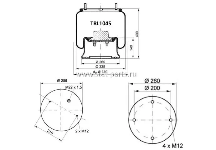 TRL1045 ПНЕВМОРЕССОРА В СБОРЕ С МЕТАЛЛИЧЕСКИМ СТАКАНОМ SAF 4810NP05