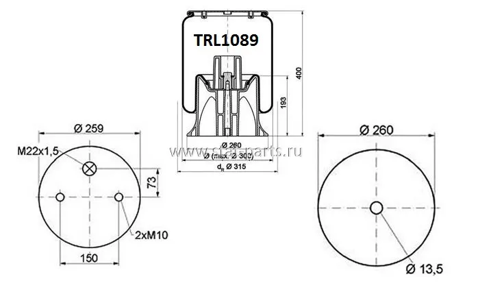 TRL1089 ПНЕВМОРЕССОРА В СБОРЕ С ПЛАСТИКОВЫМ СТАКАНОМ SCHMITZ 4158NP03