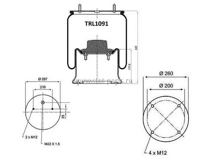 TRL1091 ПНЕВМОРЕССОРА В СБОРЕ С ПЛАСТИКОВЫМ СТАКАНОМ SAF,SCHMITZ 4023NP03