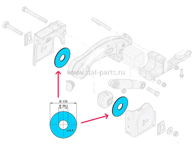 03.320.38.29.0 ДИСК ПОЛИМЕРНЫЙ РЫЧАГА ПОДВЕСКИ ECO AIR COMPACT Ø170/4,5/Ø59,1