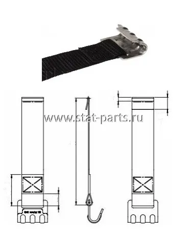 920485 РЕМЕНЬ С КРЮЧКОМ УСИЛЕННЫЙ ИЗ НЕРЖАВЕЮЩЕЙ СТАЛИ (604500S)