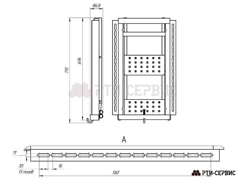 Лестница фургона складная 2 широкие ступени H-590 Zn - 4
