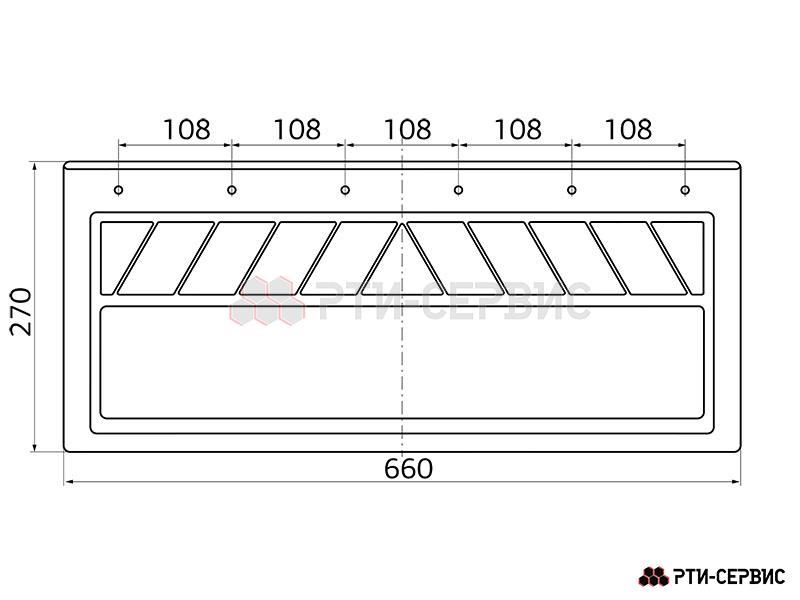 Брызговик 660х270 мм Стрелка/Кирпич (свет.) - 2