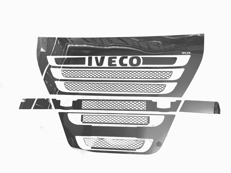 Решетка капота верх правый AISI 304 зерк. IVECO T270002N1 ТСП - 5