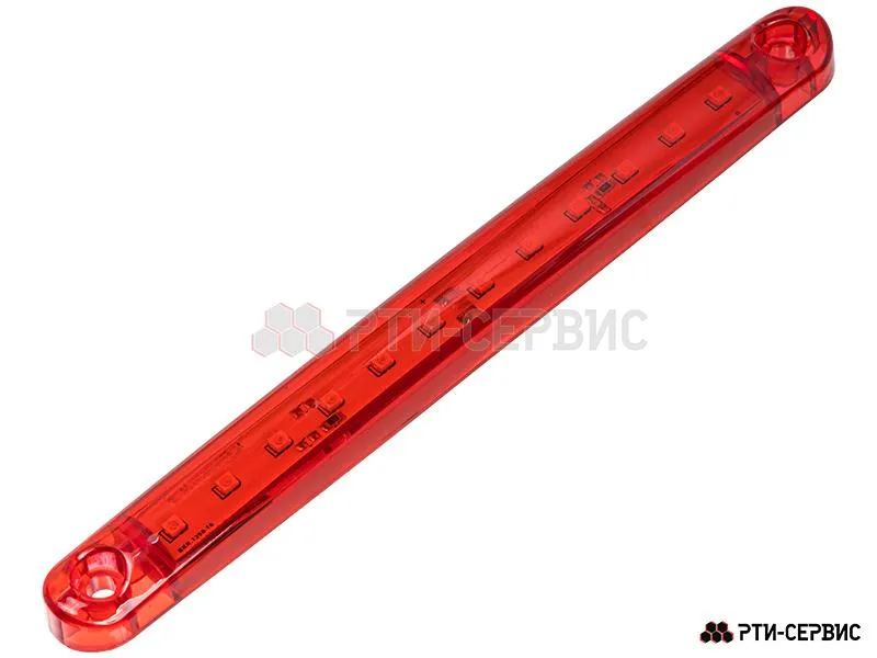 Фонарь габаритный 12-ти диодный LED (красный) 12-24V, L-180 мм