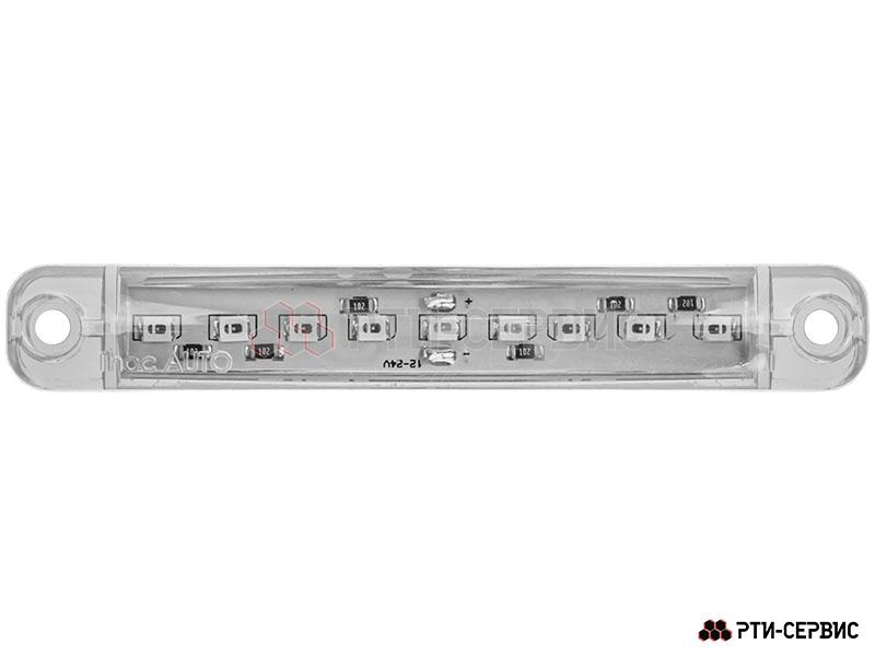 Фонарь габаритный 9-ти диодный LED (белый) 12-24V, L-100 мм - 2