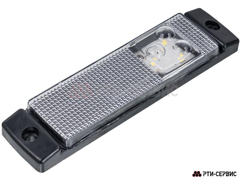 Фонарь габаритный 3-х диодный с кронштейном LED (белый) 24 V - 5