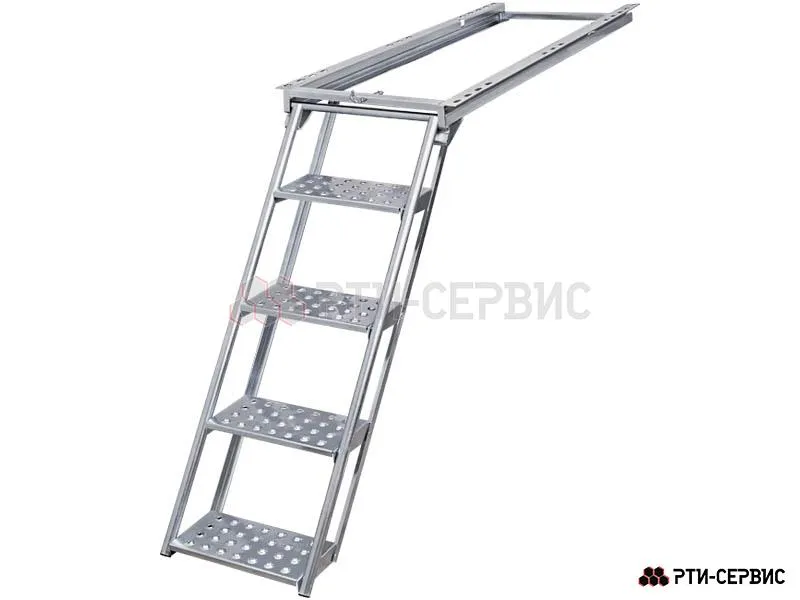 Лестница для фургона складная 4 сверхширокие ступени H-1050 Zn