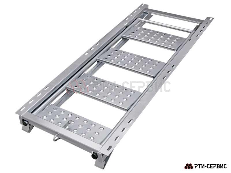 Лестница для фургона складная 4 сверхширокие ступени H-1050 Zn - 3