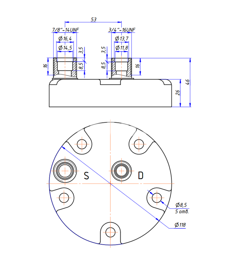 Крышка компрессора задняя. Артикул: RC-U0813 - 3