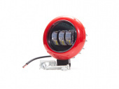 Фара п/т бл/дал свет 35W 9-32V круглая черный центр/крас обод ФК-3697 FURA