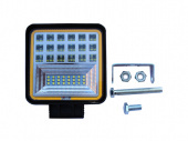 Фара п/т 42LED (3W)-126W квадратная с габаритной желтой подсветкой Ф-1117 FURA