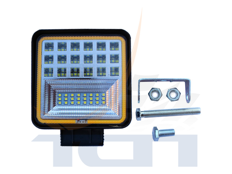 Фара п/т 42LED (3W)-126W квадратная с габаритной желтой подсветкой Ф-1117 FURA - 3