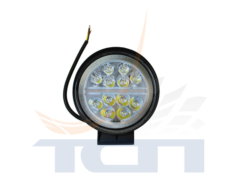 Фара п/т 12 LED 22W (с габаритной желтой подсветкой) круглая Ф-1443 FURA - 3