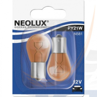 Лампа автомобильная 12V 21W BAU15s PY21W N581 NEOLUX ЕВРОСОЮЗ - 2