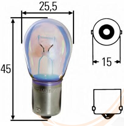 Лампа автомобильная 12V P21W 21W 8GA002 073-121 HELLA ГЕРМАНИЯ - 3