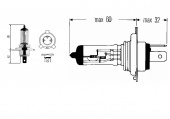Лампа автомобильная 12V H4 60/55W 8GJ002-525-131 HELLA ГЕРМАНИЯ